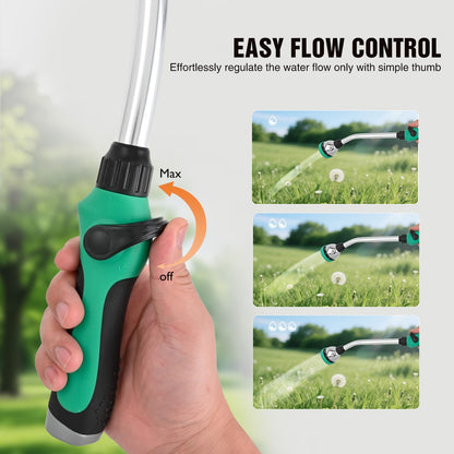 Watering Wand for Garden Hose, 19 Inch, 10 Spray Patterns, Garden Hose Nozzle with Thumb Flow Control, Ideal for Water Plant, Shrubs and Yard