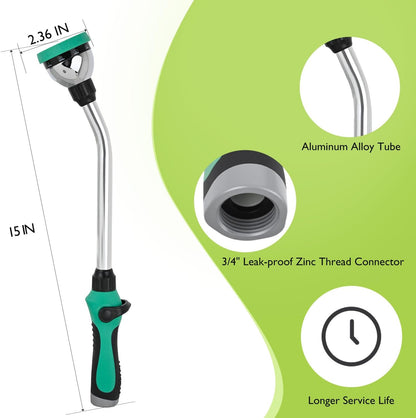 Watering Wand for Garden Hose, 19 Inch, 10 Spray Patterns, Garden Hose Nozzle with Thumb Flow Control, Ideal for Water Plant, Shrubs and Yard