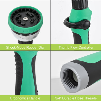 Watering Wand for Garden Hose, 19 Inch, 10 Spray Patterns, Garden Hose Nozzle with Thumb Flow Control, Ideal for Water Plant, Shrubs and Yard