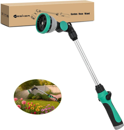Watering Wand for Garden Hose, 19 Inch, 10 Spray Patterns, Garden Hose Nozzle with Thumb Flow Control, Ideal for Water Plant, Shrubs and Yard