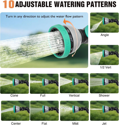 Watering Wand for Garden Hose, 19 Inch, 10 Spray Patterns, Garden Hose Nozzle with Thumb Flow Control, Ideal for Water Plant, Shrubs and Yard
