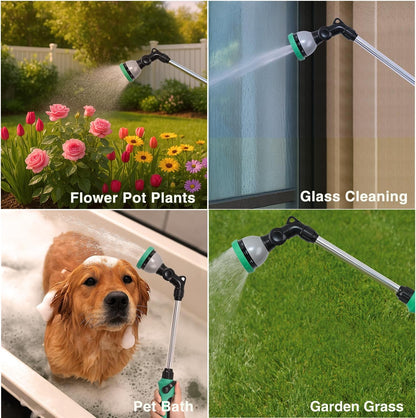 Watering Wand for Garden Hose, 19 Inch, 10 Spray Patterns, Garden Hose Nozzle with Thumb Flow Control, Ideal for Water Plant, Shrubs and Yard