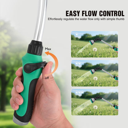 Watering Wand for Garden Hose, 19 Inch, 10 Spray Patterns, Garden Hose Nozzle with Thumb Flow Control, Ideal for Water Plant, Shrubs and Yard