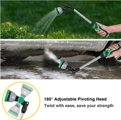 Watering Wand for Garden Hose, 19 Inch, 10 Spray Patterns, Garden Hose Nozzle with Thumb Flow Control, Ideal for Water Plant, Shrubs and Yard