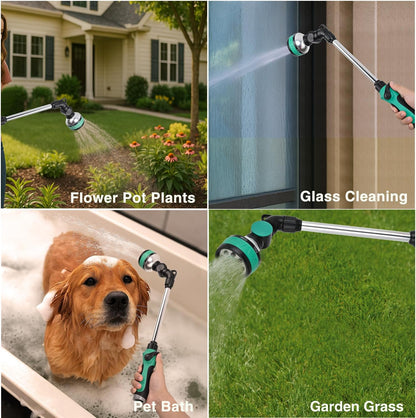 Watering Wand for Garden Hose, 19 Inch, 10 Spray Patterns, Garden Hose Nozzle with Thumb Flow Control, Ideal for Water Plant, Shrubs and Yard