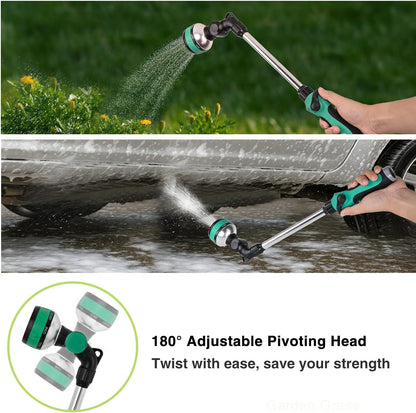 Watering Wand for Garden Hose, 19 Inch, 10 Spray Patterns, Garden Hose Nozzle with Thumb Flow Control, Ideal for Water Plant, Shrubs and Yard