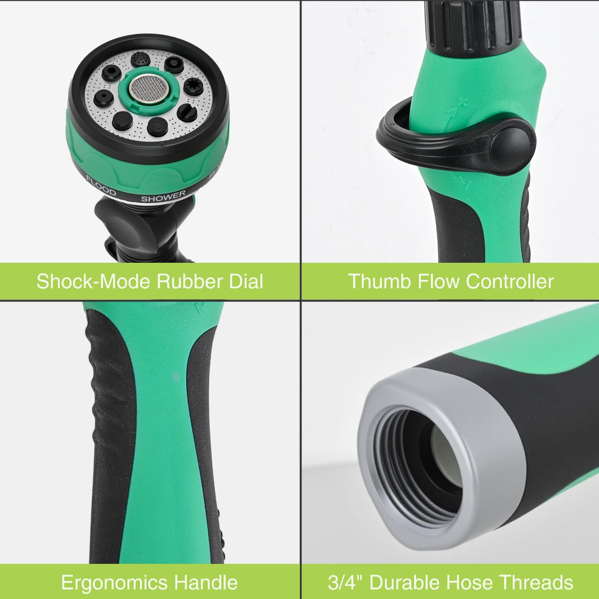 Watering Wand for Garden Hose, 19 Inch, 10 Spray Patterns, Garden Hose Nozzle with Thumb Flow Control, Ideal for Water Plant, Shrubs and Yard