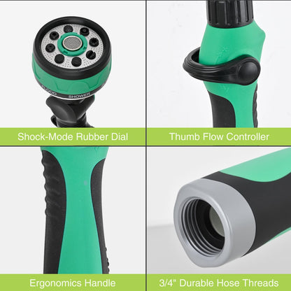 Watering Wand for Garden Hose, 19 Inch, 10 Spray Patterns, Garden Hose Nozzle with Thumb Flow Control, Ideal for Water Plant, Shrubs and Yard