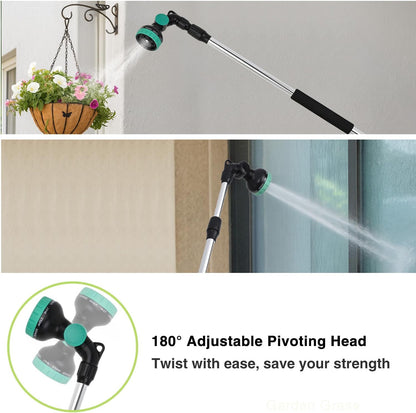 Watering Wand for Garden Hose, 19 Inch, 10 Spray Patterns, Garden Hose Nozzle with Thumb Flow Control, Ideal for Water Plant, Shrubs and Yard