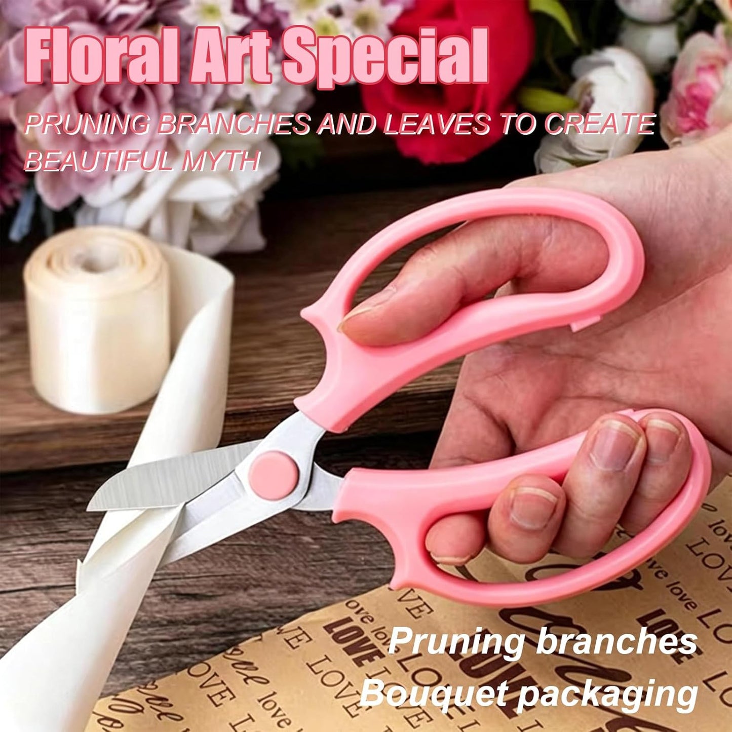4 PCS Stainless Steel Garden Flower Scissors, Stems, Fruit Picking Trimming