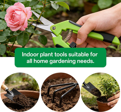 5-Piece Gardening Tool Set with Repotting Mat, Mini Garden Tools for Indoor Plants, Waterproof Potting Mat, Garden Gifts for Women & Men, Succulent Tools Set