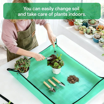 5-Piece Gardening Tool Set with Repotting Mat, Mini Garden Tools for Indoor Plants, Waterproof Potting Mat, Garden Gifts for Women & Men, Succulent Tools Set