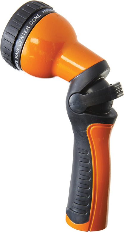 One Touch Revolution 9 Pattern Spray Gun with Thumb Control Water Flow, Perfect for Water Restricted Areas when Watering Plants, Pots, Baskets, Vegetables, Orange