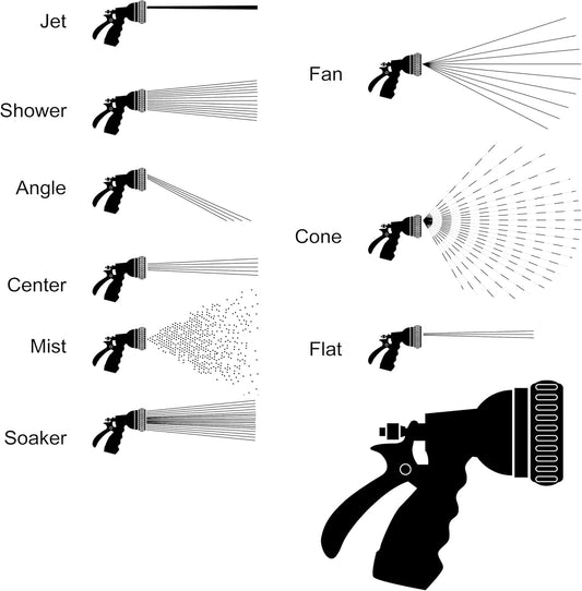 One Touch Revolution 9 Pattern Spray Gun with Thumb Control Water Flow, Perfect for Water Restricted Areas when Watering Plants, Pots, Baskets, Vegetables, Orange