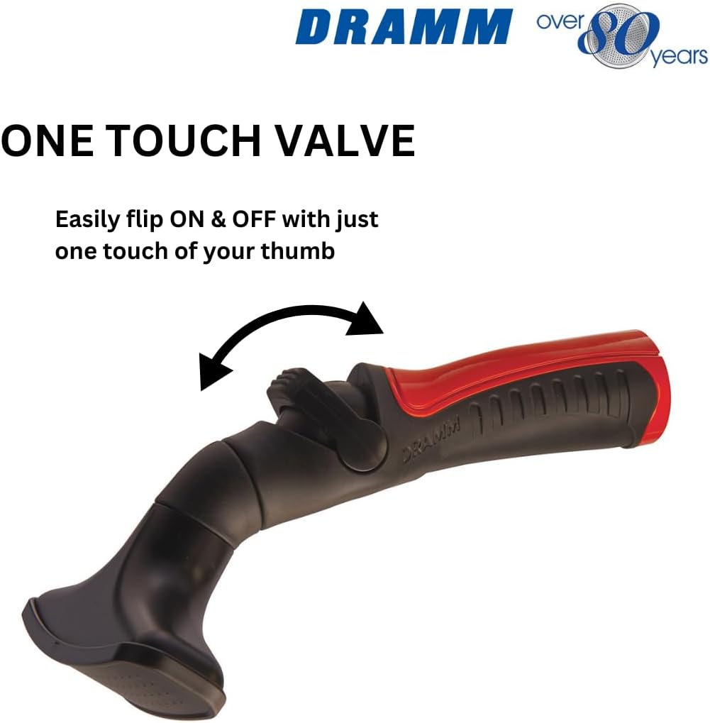 One Touch Revolution 9 Pattern Spray Gun with Thumb Control Water Flow, Perfect for Water Restricted Areas when Watering Plants, Pots, Baskets, Vegetables, Orange