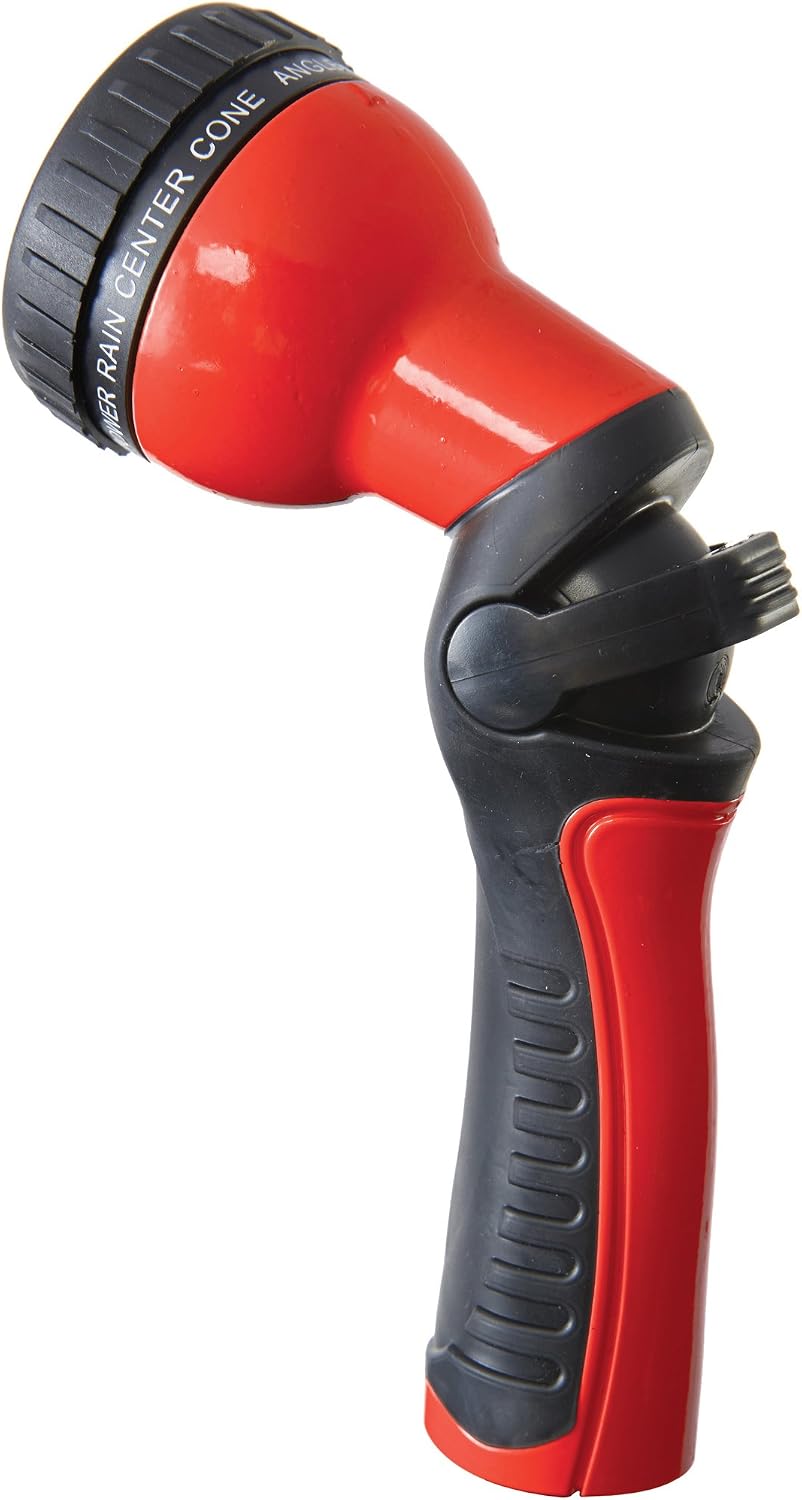 One Touch Revolution 9 Pattern Spray Gun with Thumb Control Water Flow, Perfect for Water Restricted Areas when Watering Plants, Pots, Baskets, Vegetables, Orange