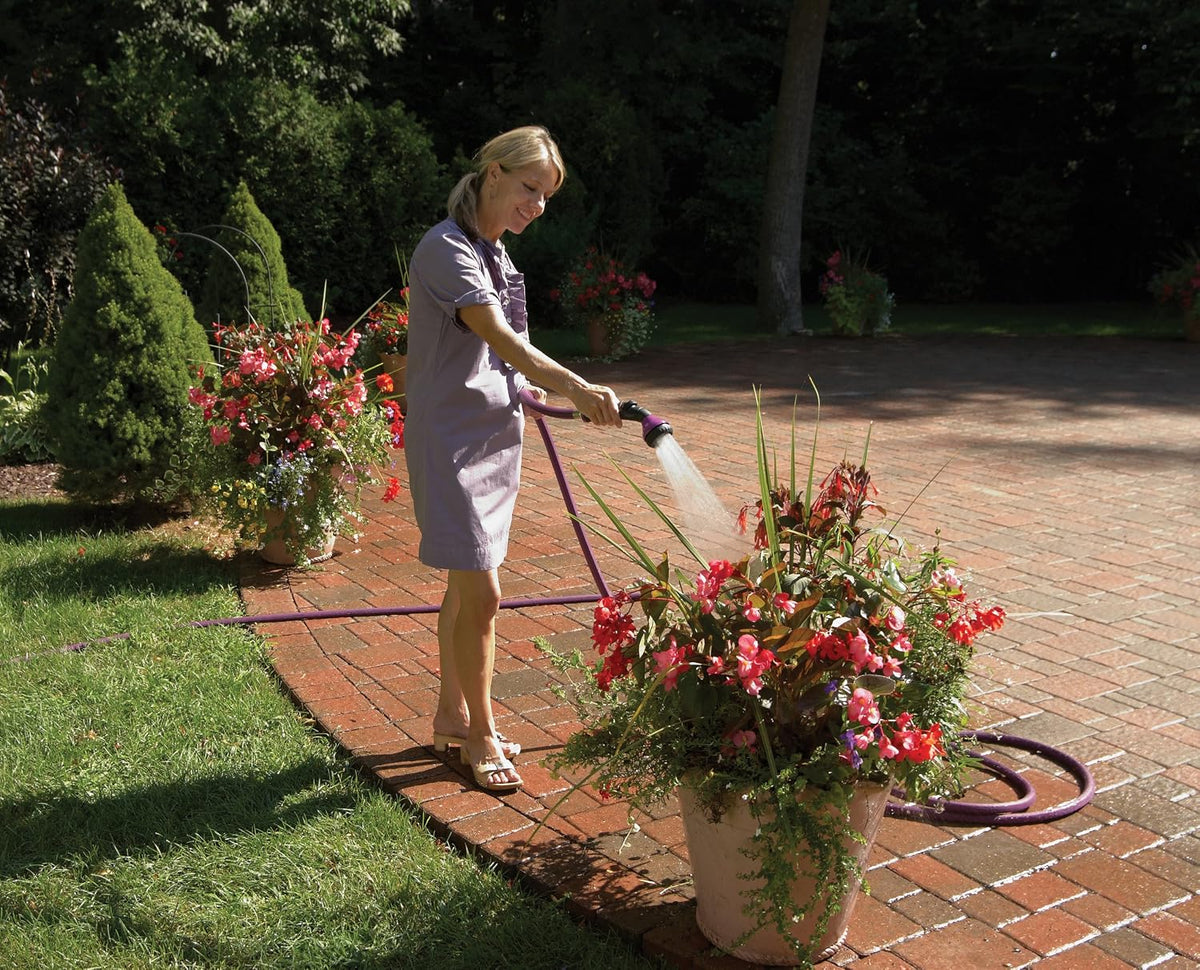 One Touch Revolution 9 Pattern Spray Gun with Thumb Control Water Flow, Perfect for Water Restricted Areas when Watering Plants, Pots, Baskets, Vegetables, Orange