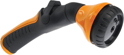 One Touch Revolution 9 Pattern Spray Gun with Thumb Control Water Flow, Perfect for Water Restricted Areas when Watering Plants, Pots, Baskets, Vegetables, Orange