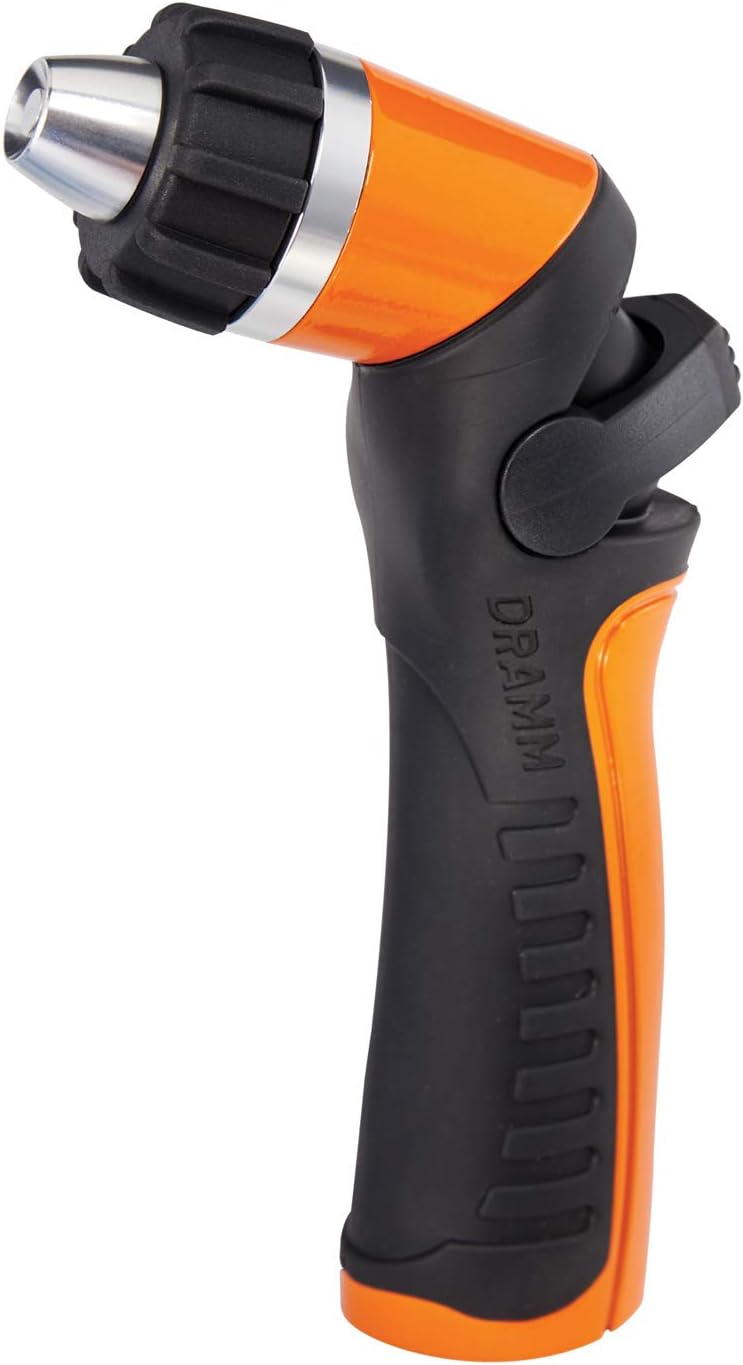 One Touch Revolution 9 Pattern Spray Gun with Thumb Control Water Flow, Perfect for Water Restricted Areas when Watering Plants, Pots, Baskets, Vegetables, Orange