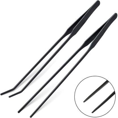 Aquascape Long Stainless Steel Plant Tools Set - Aquarium Tweezers, Scissors, Spatula, Algae Scrapers - Fish Tank Cleaning Kit