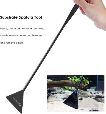 Aquascape Long Stainless Steel Plant Tools Set - Aquarium Tweezers, Scissors, Spatula, Algae Scrapers - Fish Tank Cleaning Kit