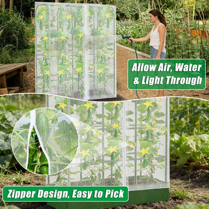 52" x 18'' x 66'' Garden Bird Netting Plant Cover for Cucumber Trellis