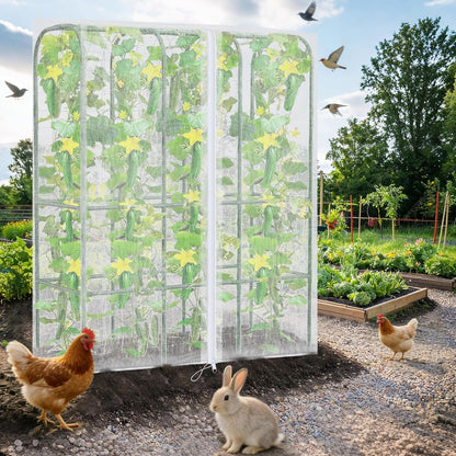52" x 18'' x 66'' Garden Bird Netting Plant Cover for Cucumber Trellis