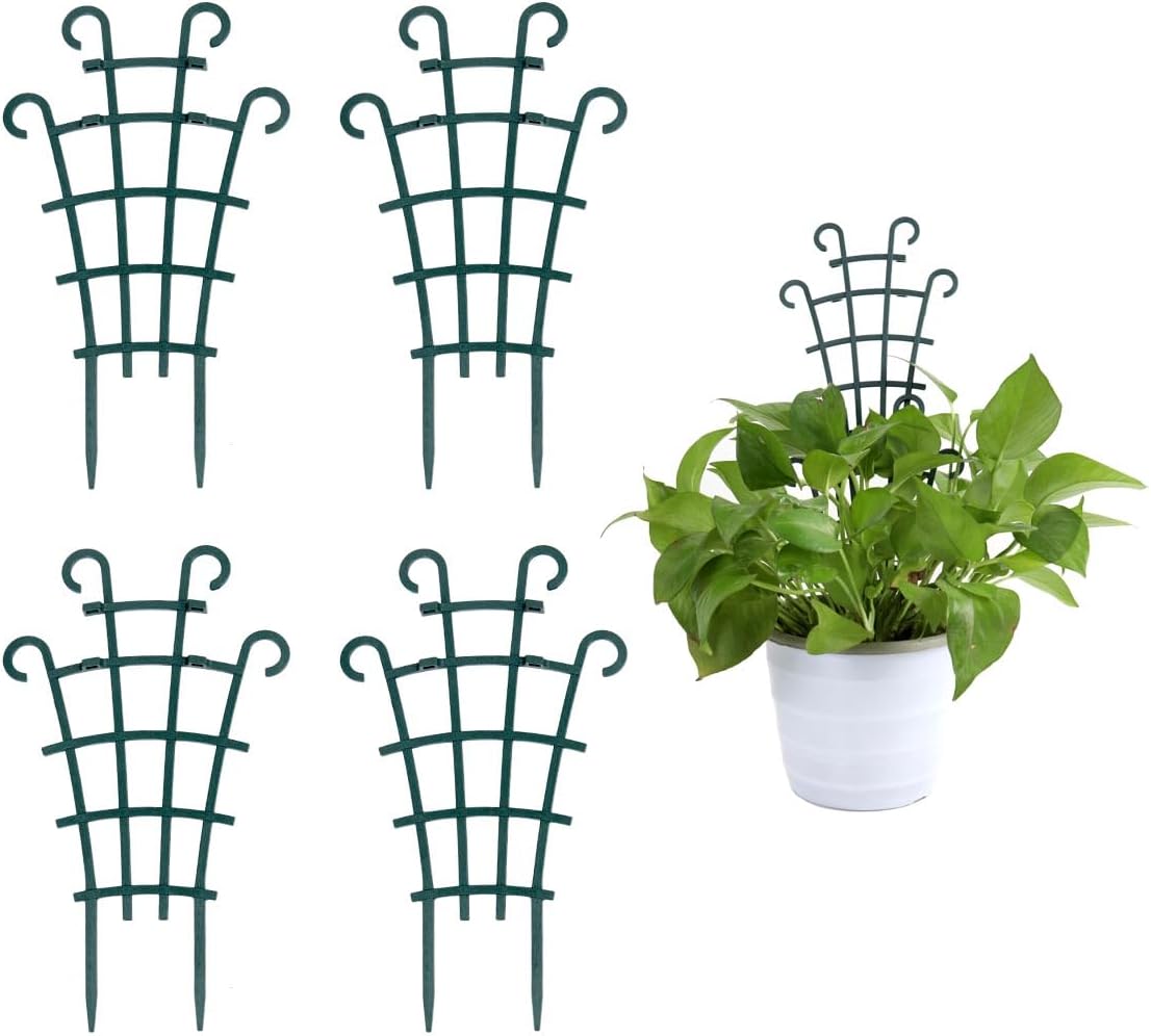 Trellis for Potted Plants, 4Pcs Stackable Small Indoor Plant Trellis