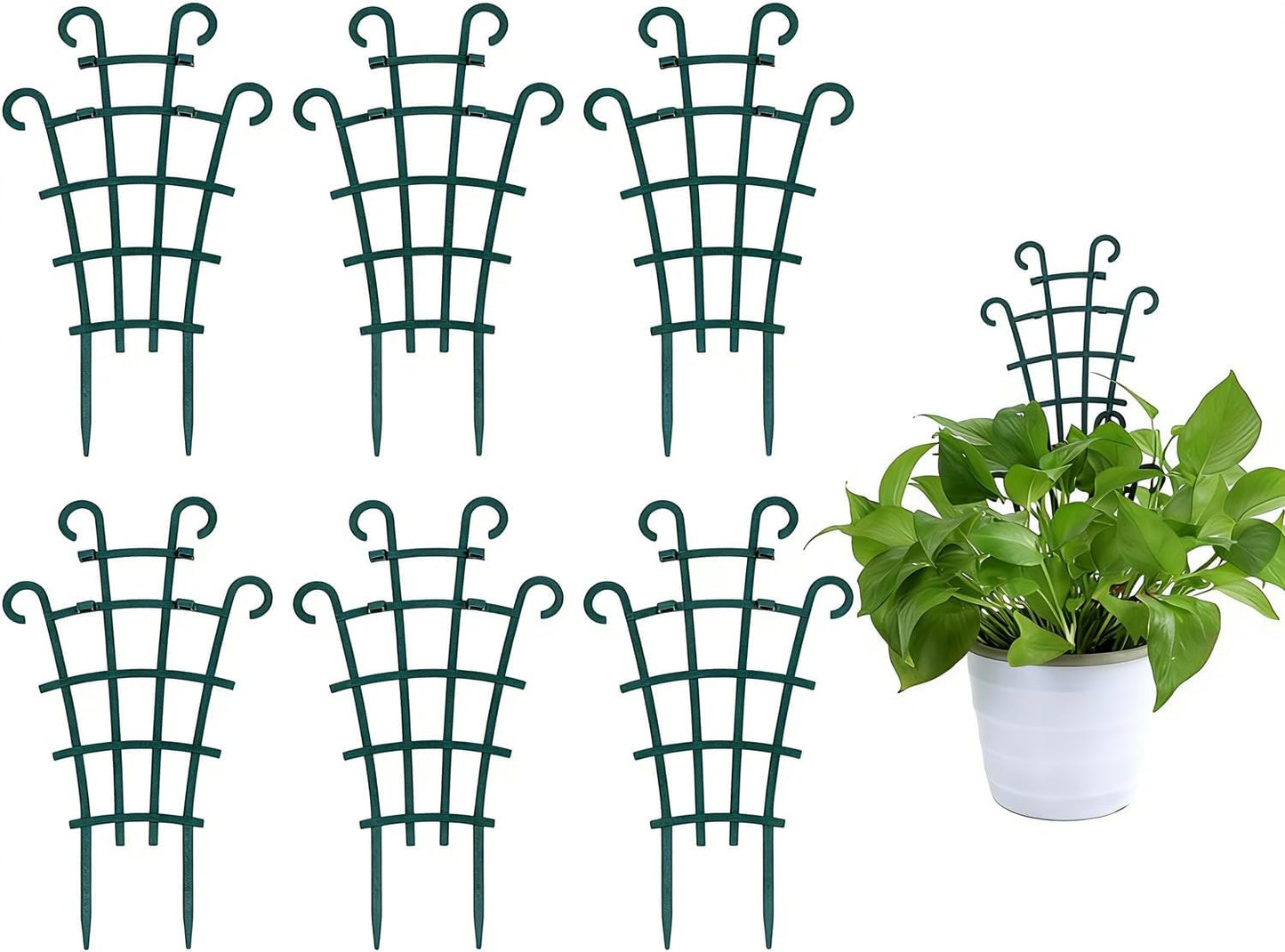 Trellis for Potted Plants, 4Pcs Stackable Small Indoor Plant Trellis