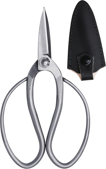 Bonsai Scissors Made in Japan 7.5", Japanese Stainless Steel Blade, Traditional Bonsai Shears for Pruning and Trimming