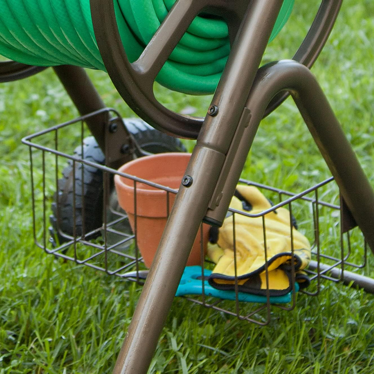 302 Two Wheel Hose Cart, Bronze