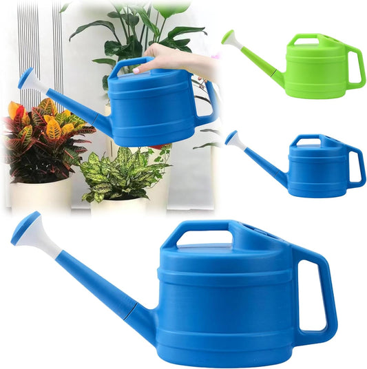 1 Gallon Watering Can for Plants, Garden Water Can with Detachable Long Spout, Easy-Pour Plastic Watering Can for Indoor Outdoor Use in Patio Lawn (Blue)