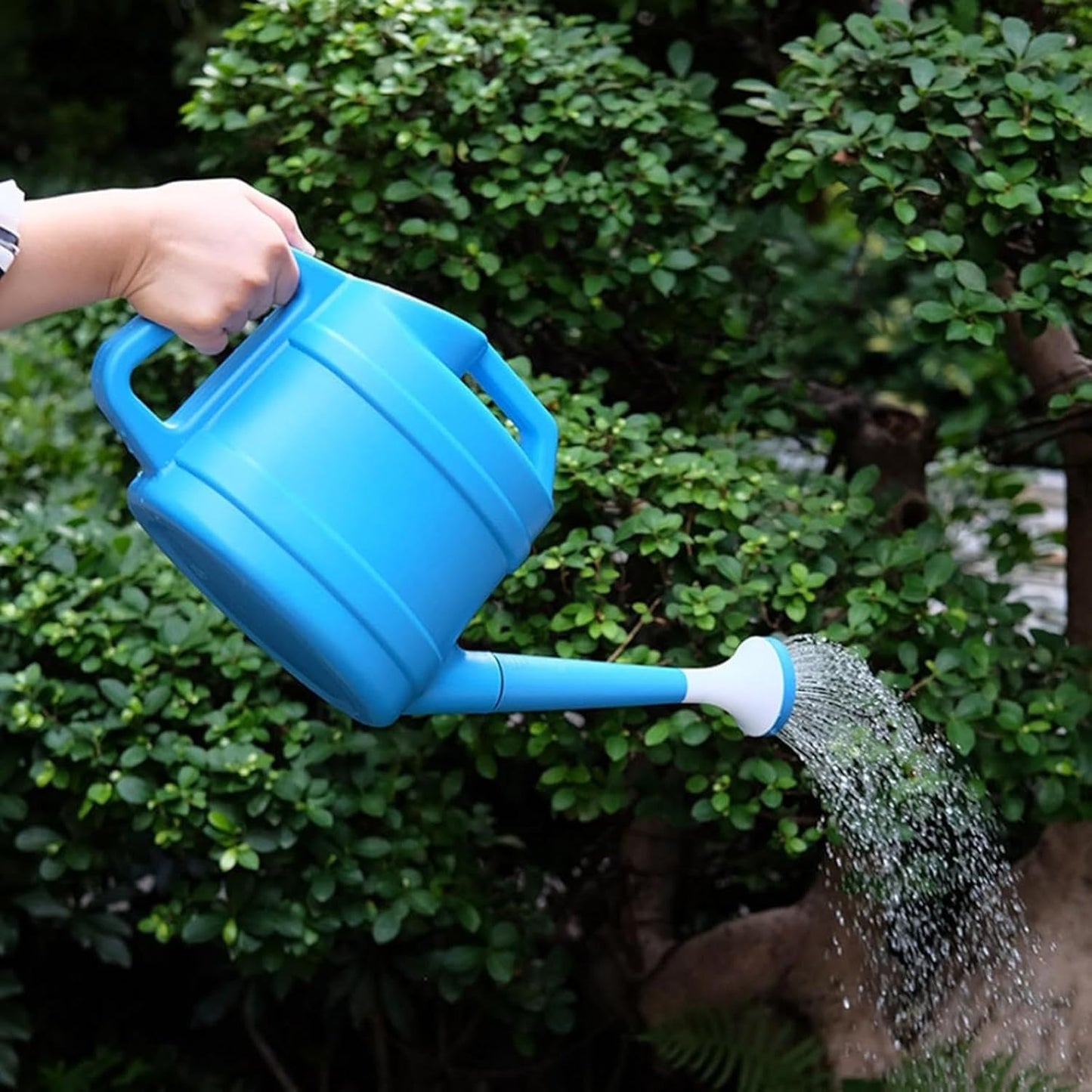 1 Gallon Watering Can for Plants, Garden Water Can with Detachable Long Spout, Easy-Pour Plastic Watering Can for Indoor Outdoor Use in Patio Lawn (Blue)