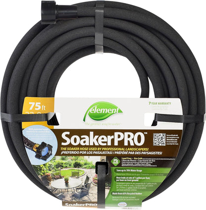 Element SoakerPRO Soaker Hose, 75' Length, 3/8" Diameter, Black