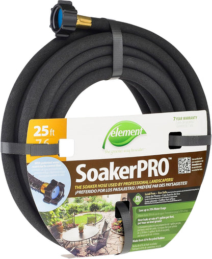 Element SoakerPRO Soaker Hose, 75' Length, 3/8" Diameter, Black
