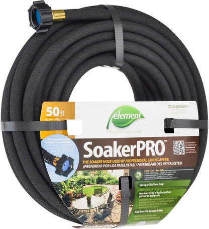 Element SoakerPRO Soaker Hose, 75' Length, 3/8" Diameter, Black