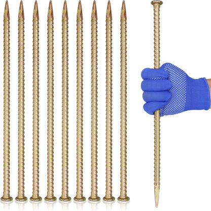 16 Inch Rebar Stakes - 1/2 Inch Diameter Galvanized Steel Ground Anchors - Heavy Duty Plant Support Garden Stake for Speed Bump, Wheel Stop, Tent (6 Pack)