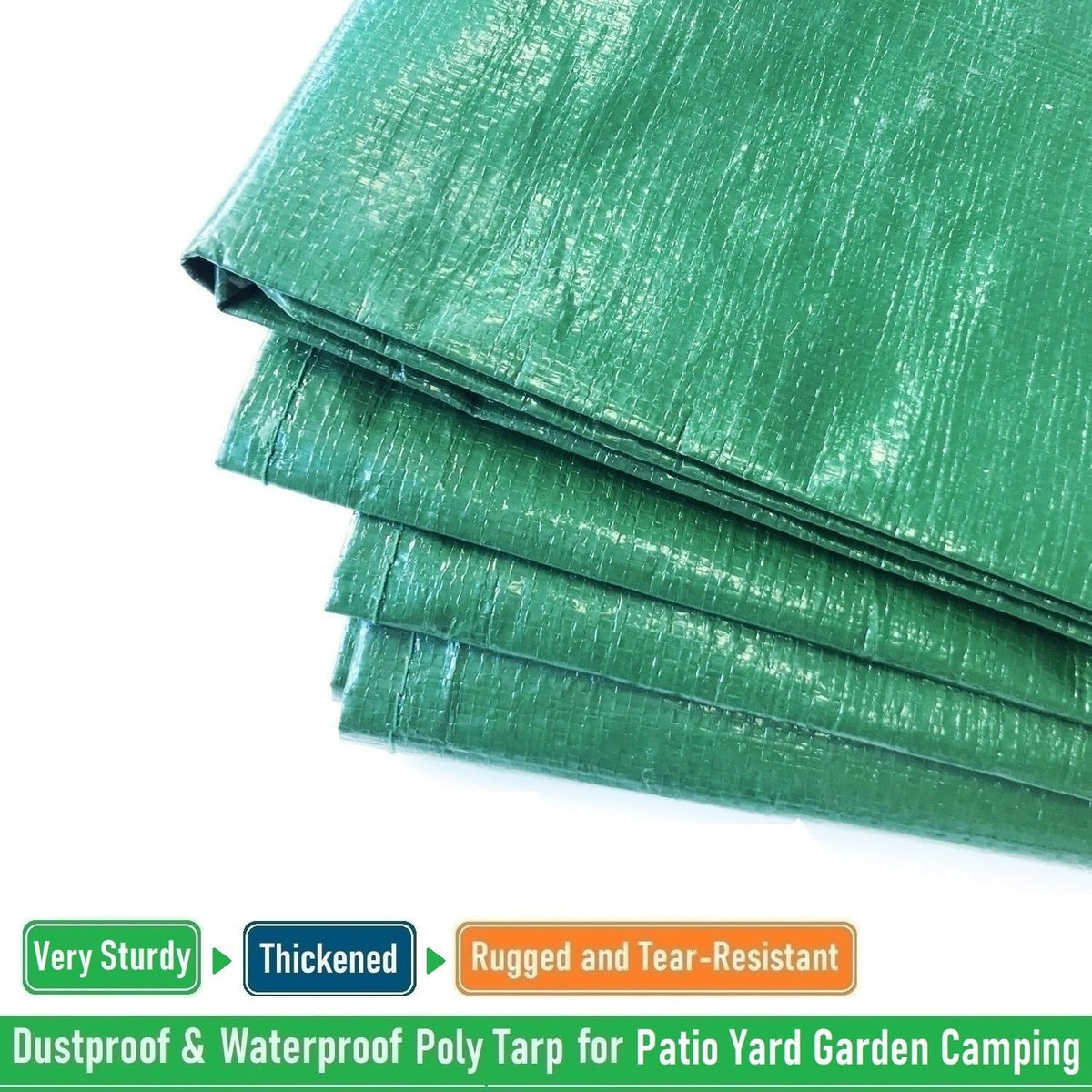 7x7 Ft Yard Garden Leaf Tarp W/ 4 Handles Waterproof Tarp for Sandbox Cover,Outdoor Tarpaulin,Lawn Debris,Landscape Pruning,Leaf Hauler,Tent Footprint,Camping Tent Mat,Patio Table,Yard Fire Pit Cover