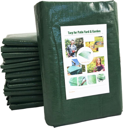 7x7 Ft Yard Garden Leaf Tarp W/ 4 Handles Waterproof Tarp for Sandbox Cover,Outdoor Tarpaulin,Lawn Debris,Landscape Pruning,Leaf Hauler,Tent Footprint,Camping Tent Mat,Patio Table,Yard Fire Pit Cover