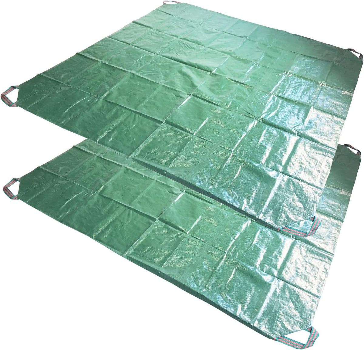 7x7 Ft Yard Garden Leaf Tarp W/ 4 Handles Waterproof Tarp for Sandbox Cover,Outdoor Tarpaulin,Lawn Debris,Landscape Pruning,Leaf Hauler,Tent Footprint,Camping Tent Mat,Patio Table,Yard Fire Pit Cover
