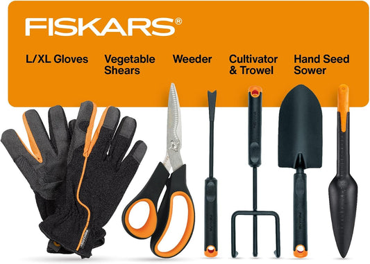 6-Piece Vegetable Gardening Essentials Tool Set w/Garden Shears
