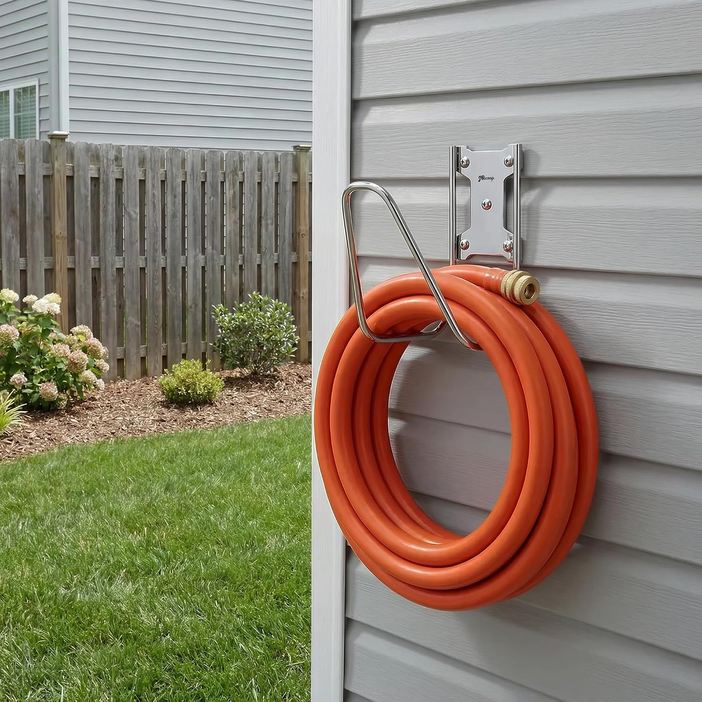 Garden Hose Holder, Stainless Steel Wall Mount for Water Hose & Extension Cords, Heavy Duty & Rust Proof