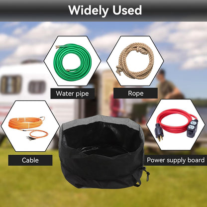 Rv Hose Storage Bag, Garden Hose Holder Storage Bag Rv Cable Storage Carry Organizer Water Hose Bag Nylon Electrical Cords Cable Storage Carry Bag （15.7 * 12.2in