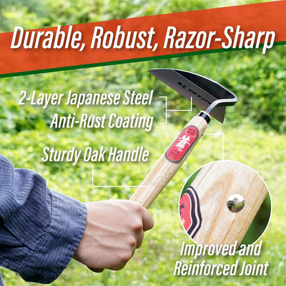 Nejiri Kama Weeding Sickle 13"- Japanese Hand Hoe Weed Puller Tool