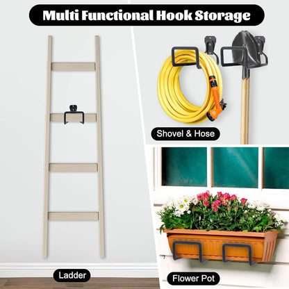 2 Pack Garden Hose Holder Wall Mounted, Heavy Duty Metal Water Hose Hanger