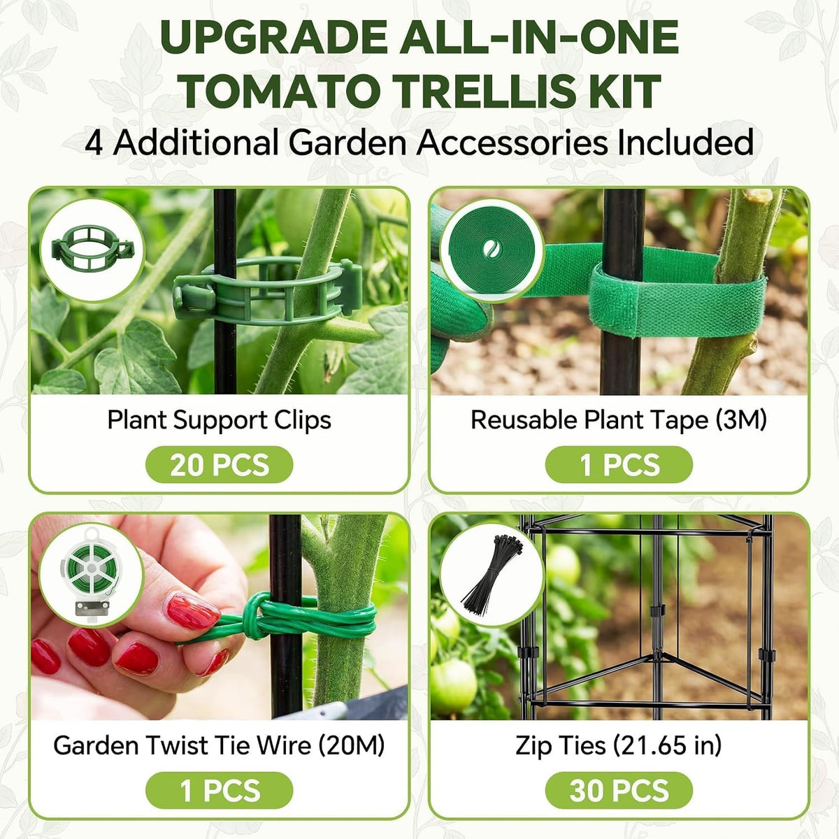 46 Inch Heavy Duty Metal Tomato Cage for Garden - 3 Pack Metal Steel Tomato Cages, Panel-Assembled Garden Trellis, Flexible Shapes Plant Support Set, Rustproof Stackable Trellis for Climbing Plants
