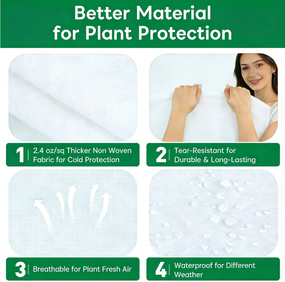 Plant Covers Freeze Protection-78"W x 95"H Extra Large Frost Blankets for Outdoor Plants, 2.4oz/yd² Heavy-Duty Christmas Tree Covers with Zipper & Drawstring – Reusable Winter Plant Freeze Cloth