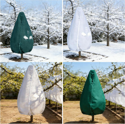 Plant Covers Freeze Protection-78"W x 95"H Extra Large Frost Blankets for Outdoor Plants, 2.4oz/yd² Heavy-Duty Christmas Tree Covers with Zipper & Drawstring – Reusable Winter Plant Freeze Cloth