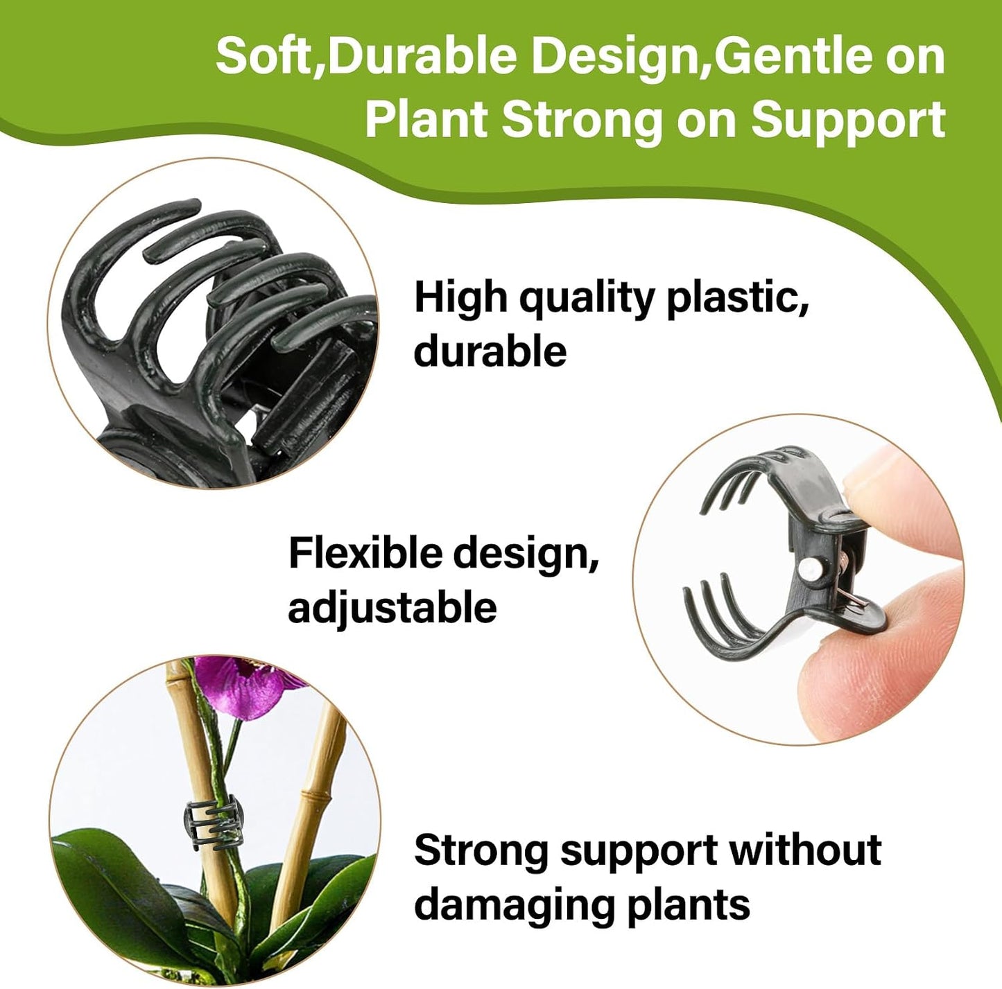 200 PCS Plant Clips - Orchid Clips for Vines, Stakes and Trellises