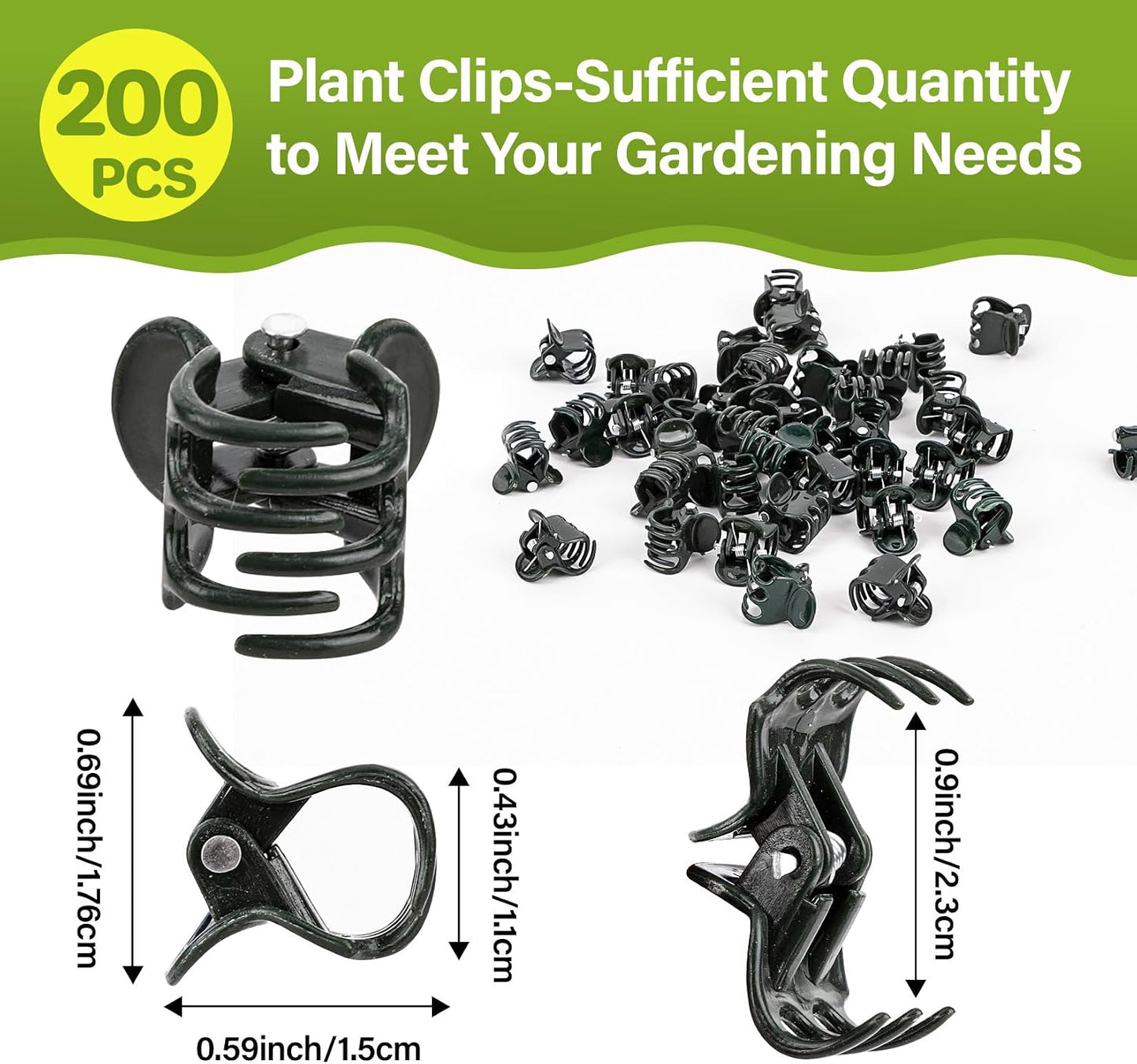 200 PCS Plant Clips - Orchid Clips for Vines, Stakes and Trellises